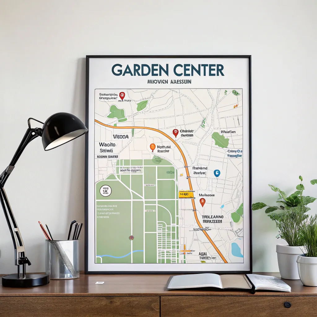 Map to Garden Center location
