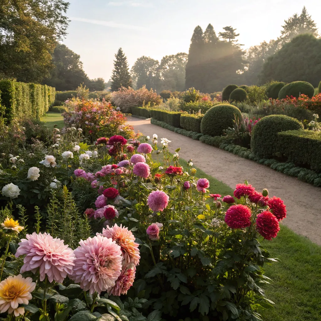 Outdoor garden with vibrant flowers
